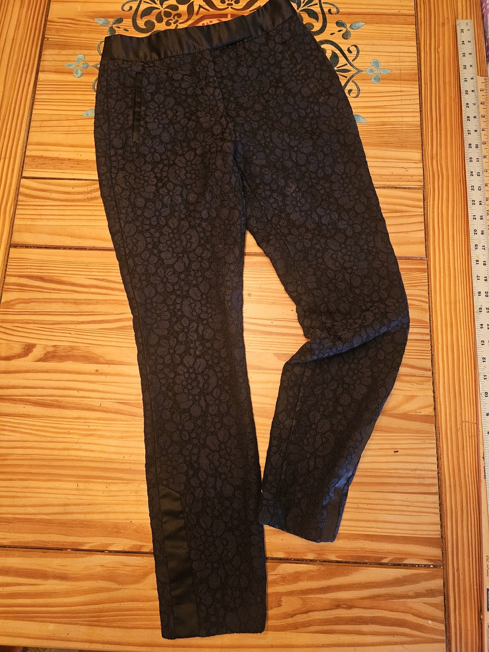 Zaras Floral-Textured Tailored Trouser